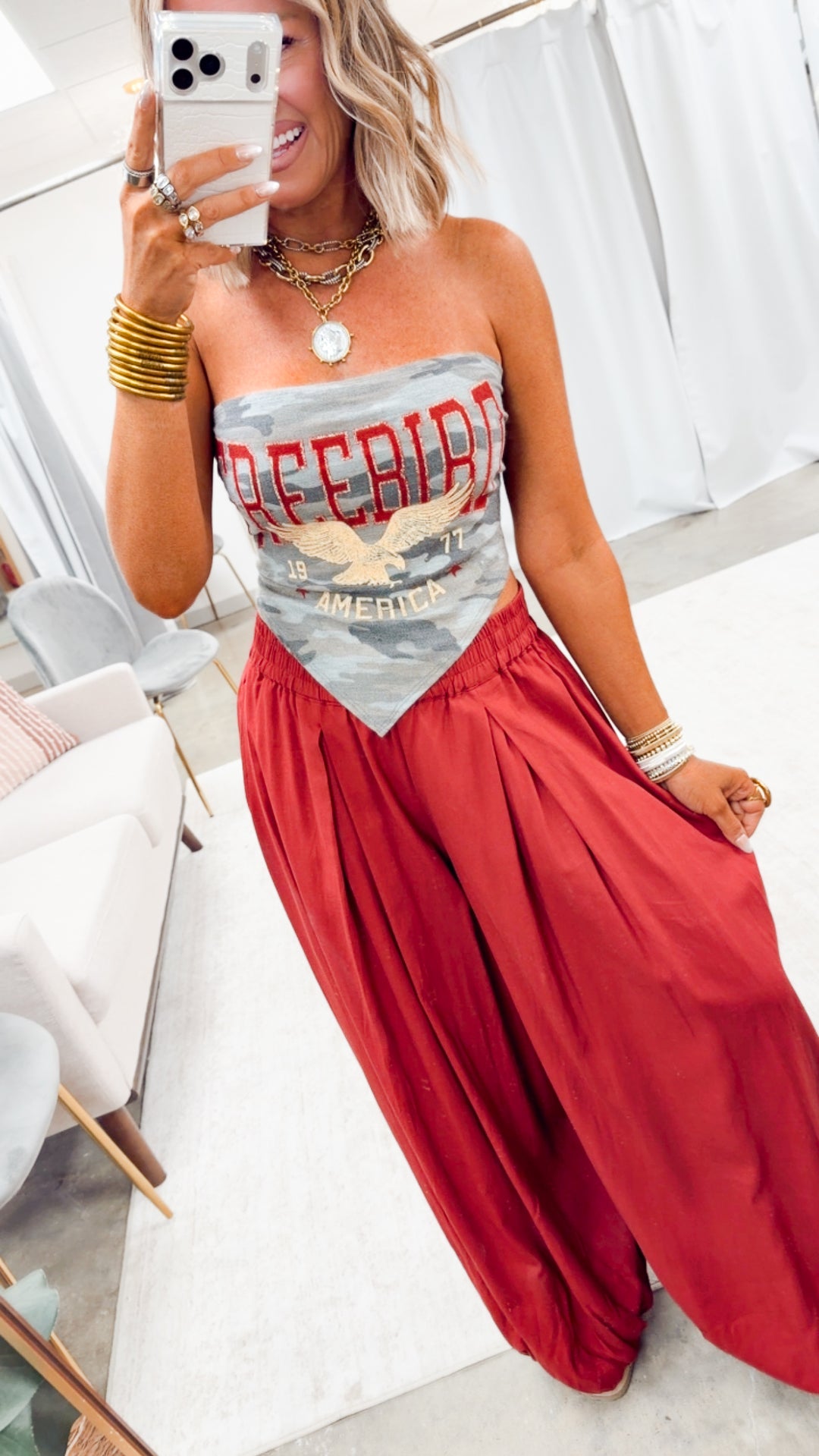 Cecily Pleated Lantern Pants-Burgundy
