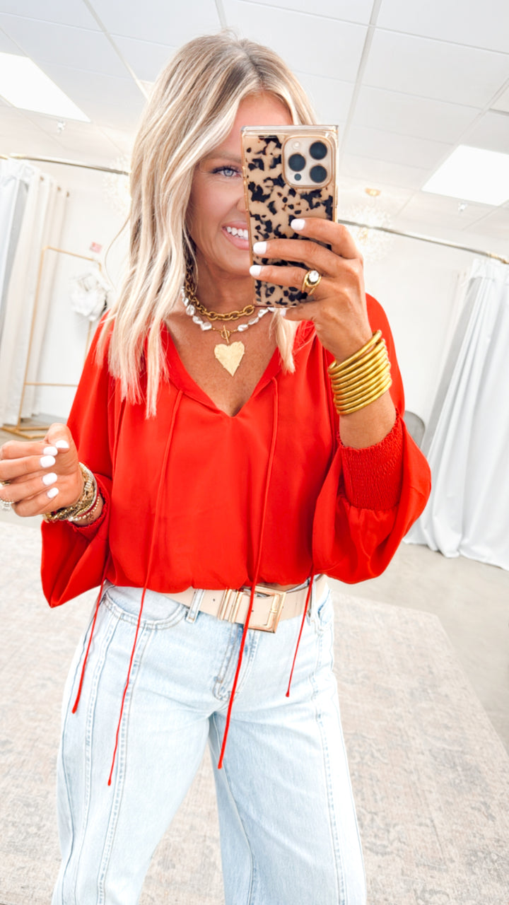 Giselle Smocked Cuff Blouse