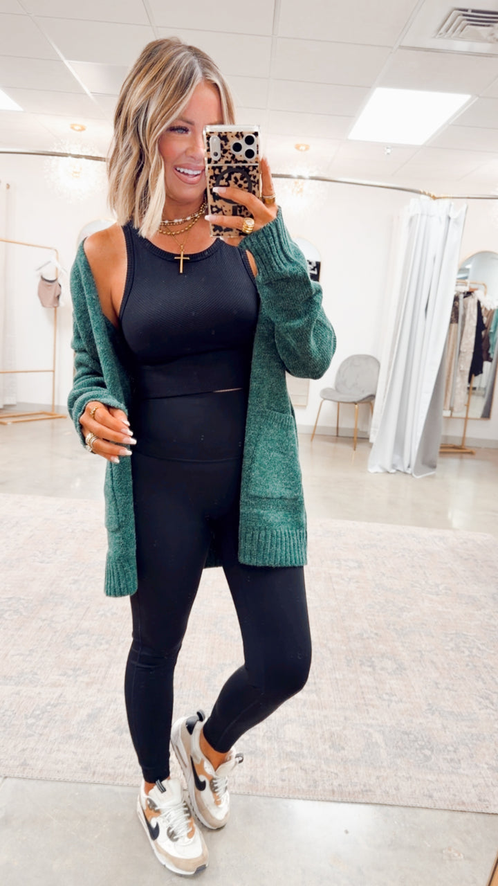 Brixton Sweater Cardigan-Green