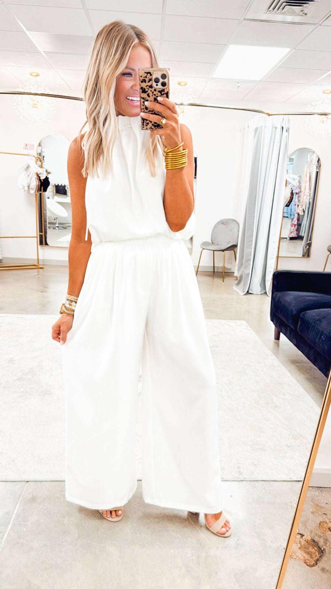 Evie Sleeveless Blouse-White