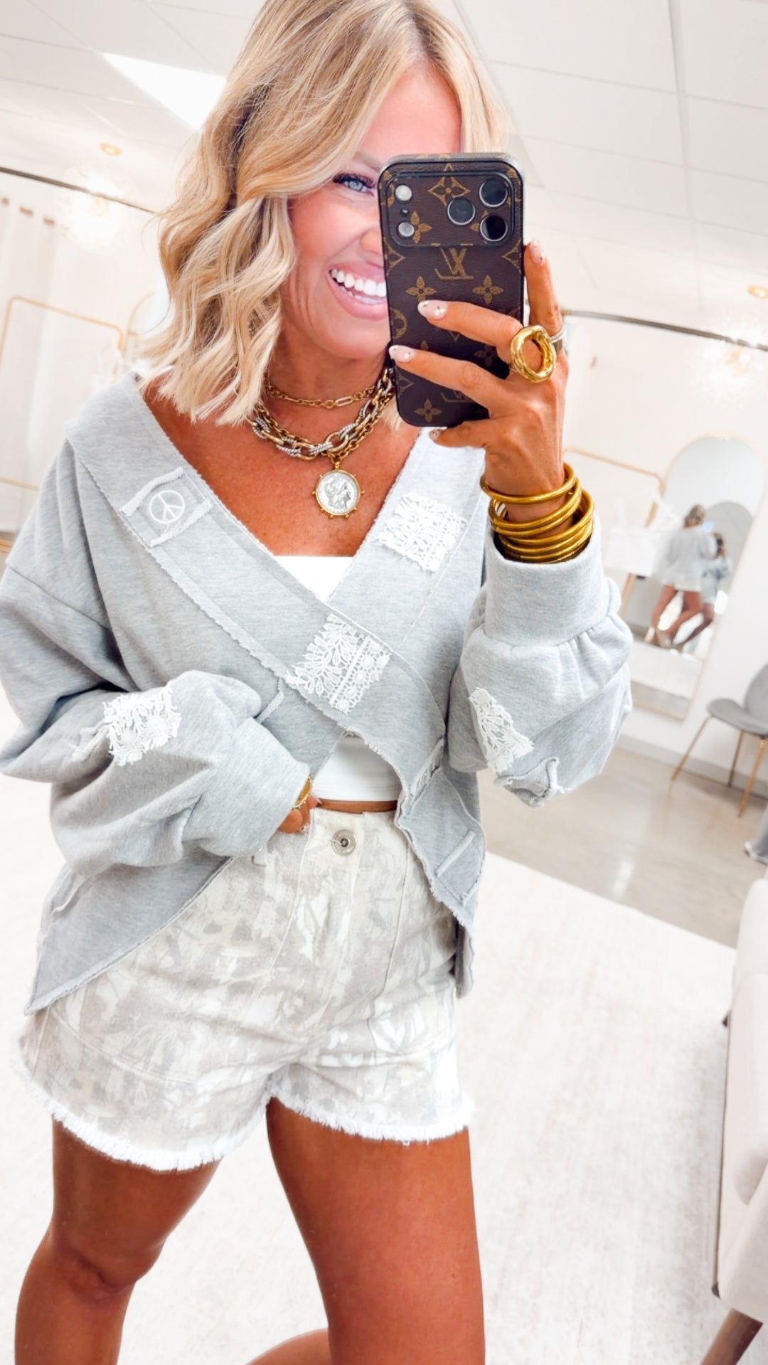 The Quinn Wrap Top-Grey
