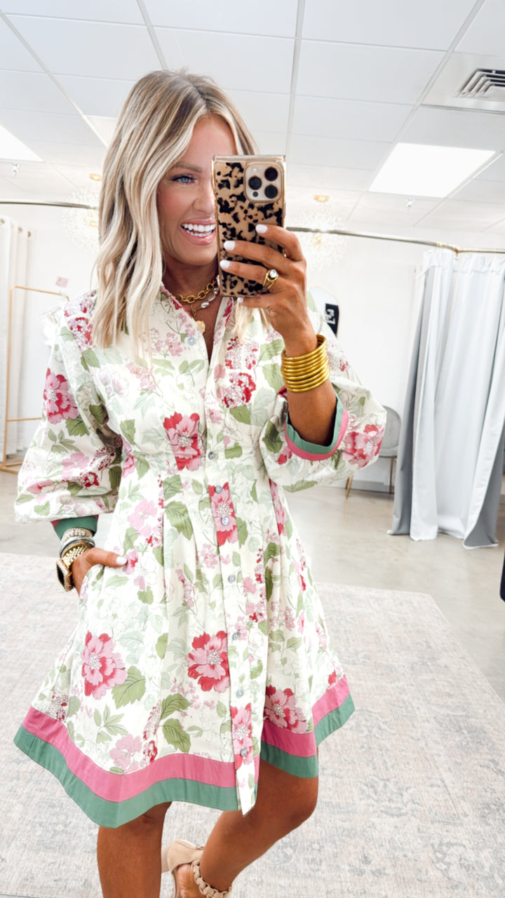 Pintuck Mini Flare Dress
