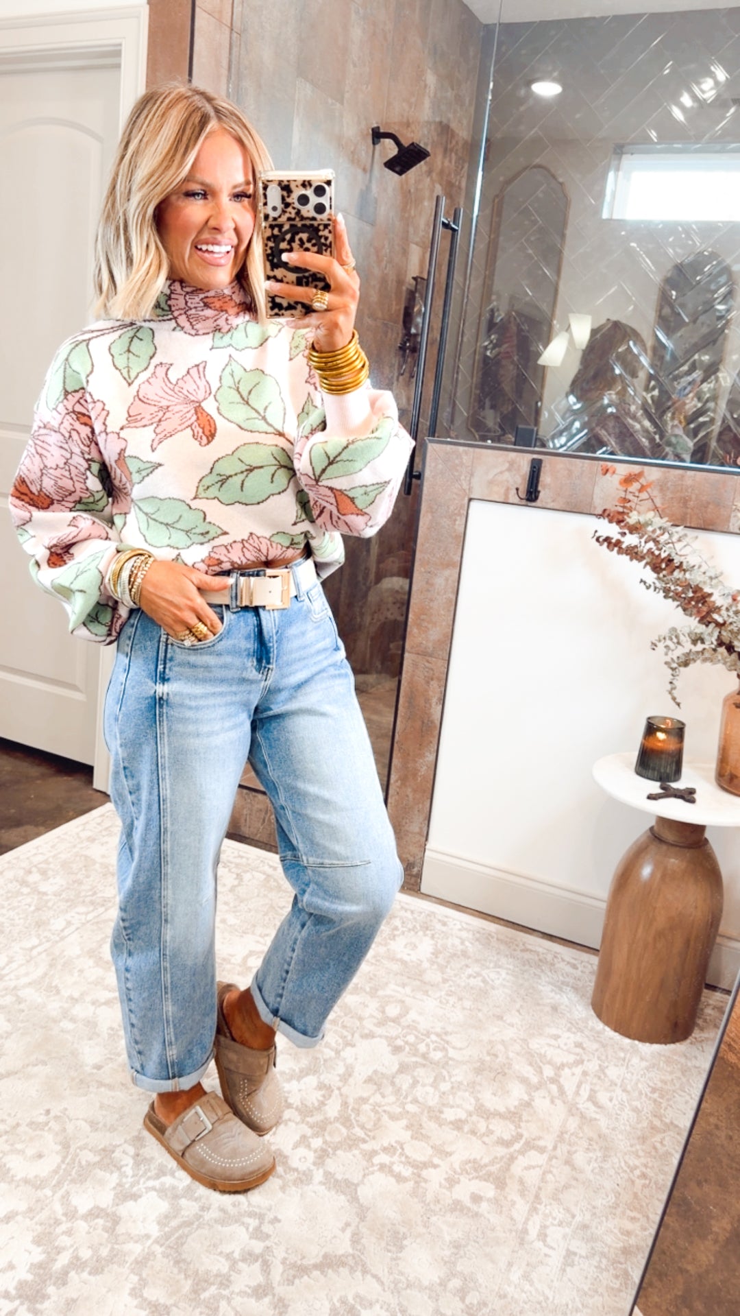 Harper Floral Mock Neck