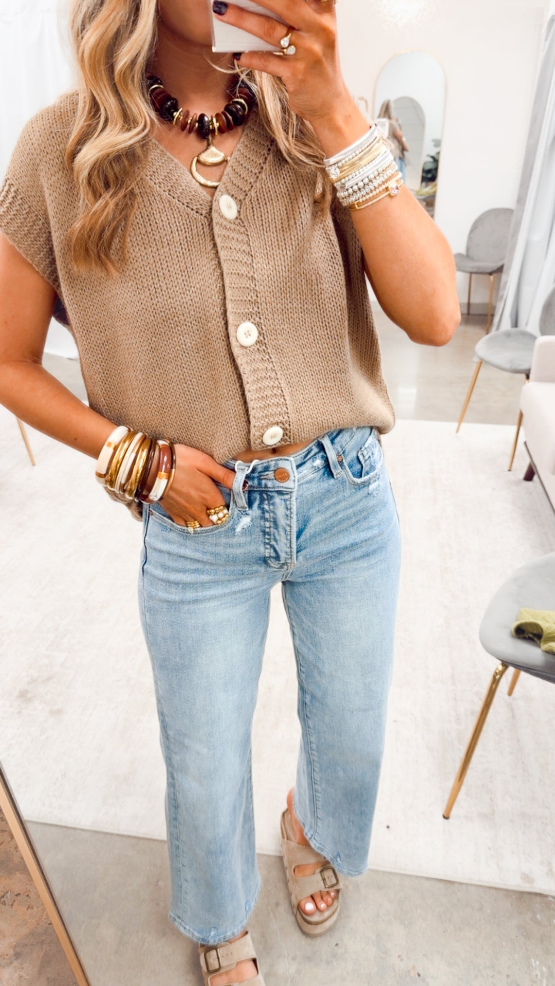 The Willa Sweater Vest-Mocha