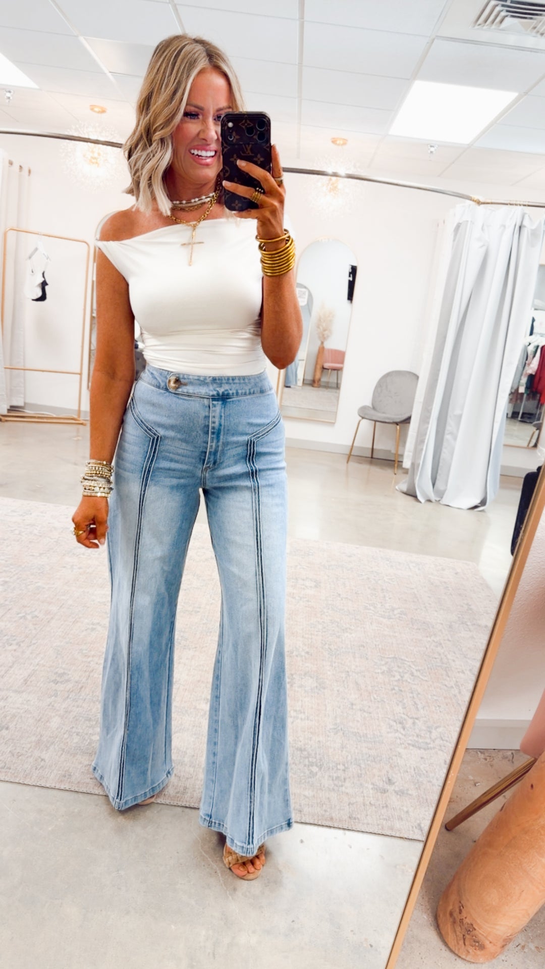 Katherine High Waisted Wide Leg Jean-Light