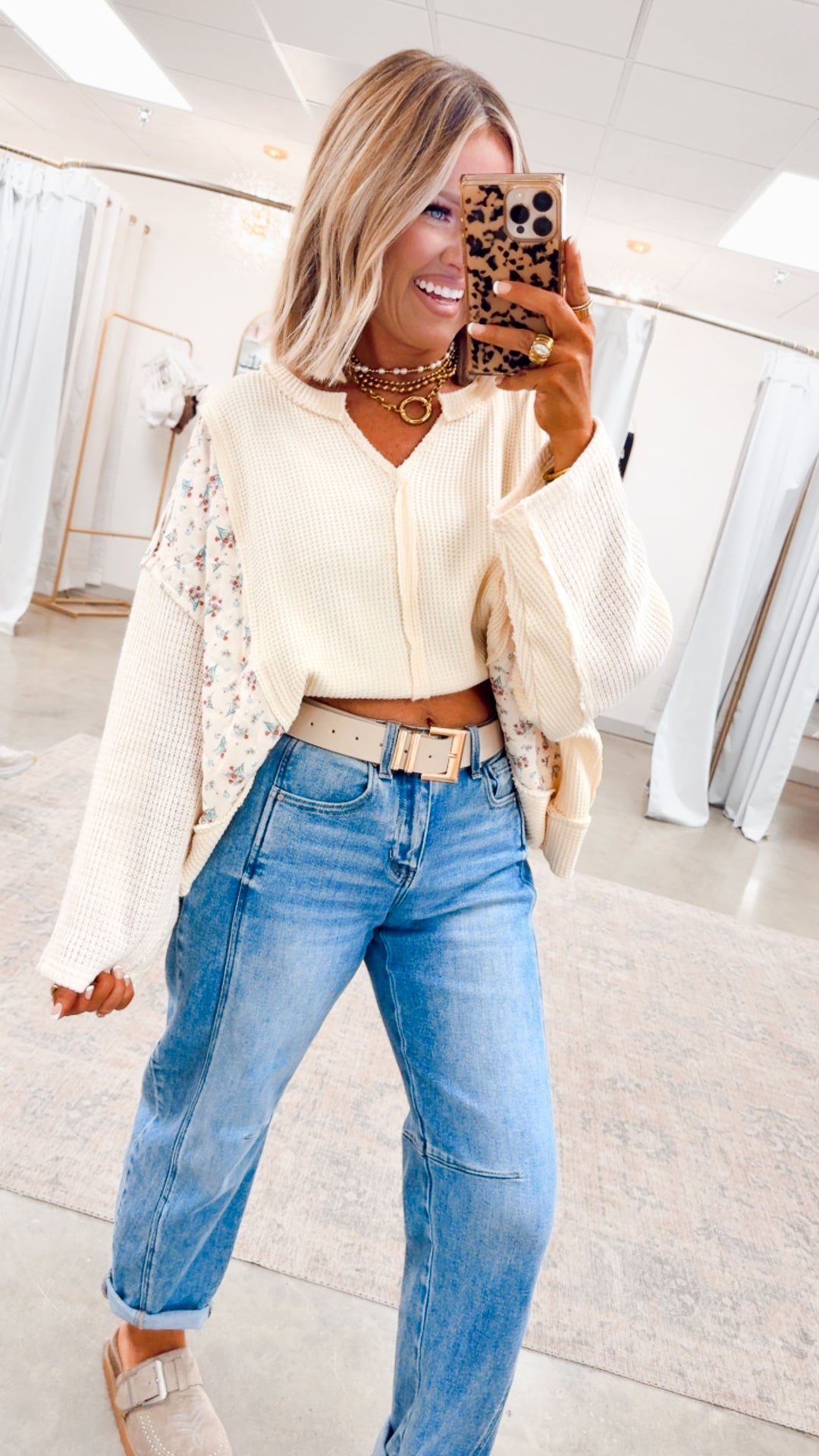 Moonlit Moss Top-Cream