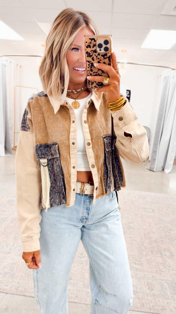 Corduroy Colorblock Top