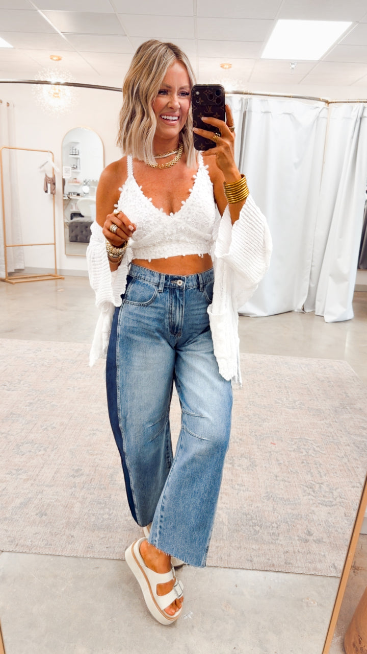 Ellington Color Block Barrel Jeans