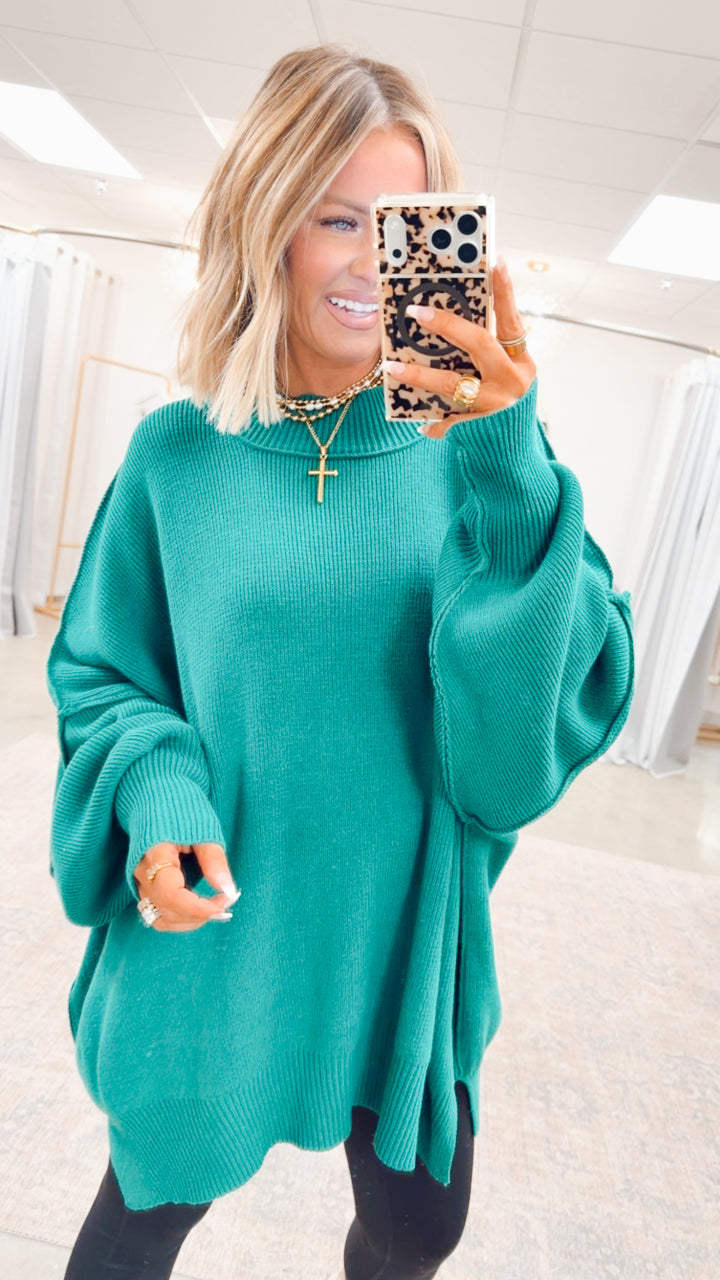 Forest Chill Mock Neck Sweater