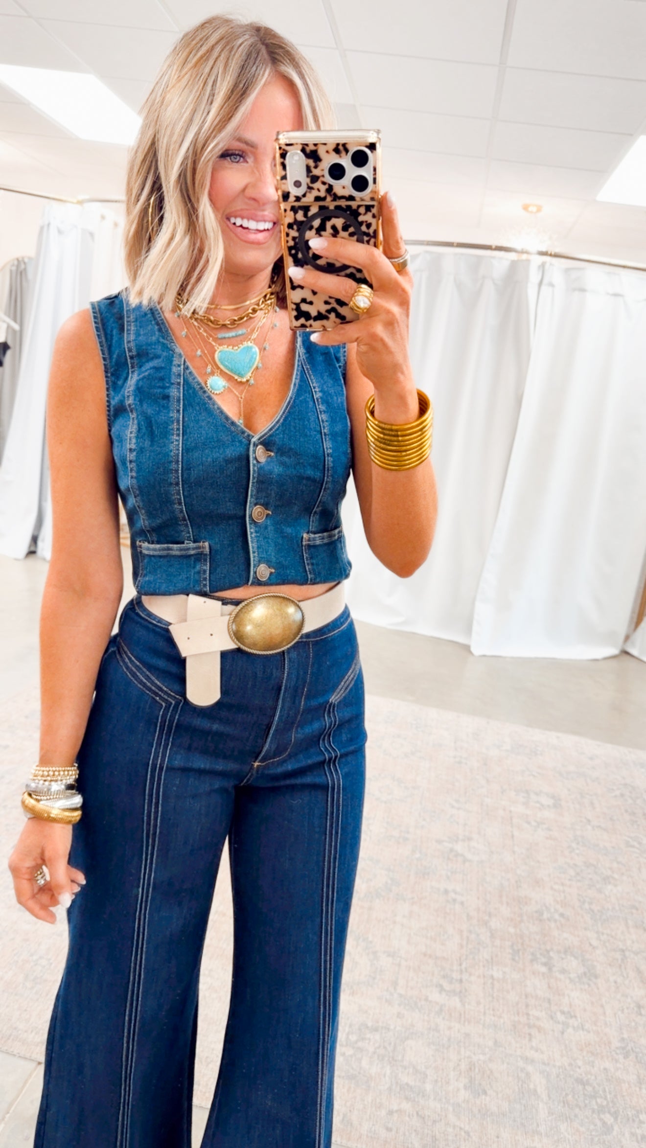 Nash Denim Vest-Dark Denim – Sparkle Tallahassee