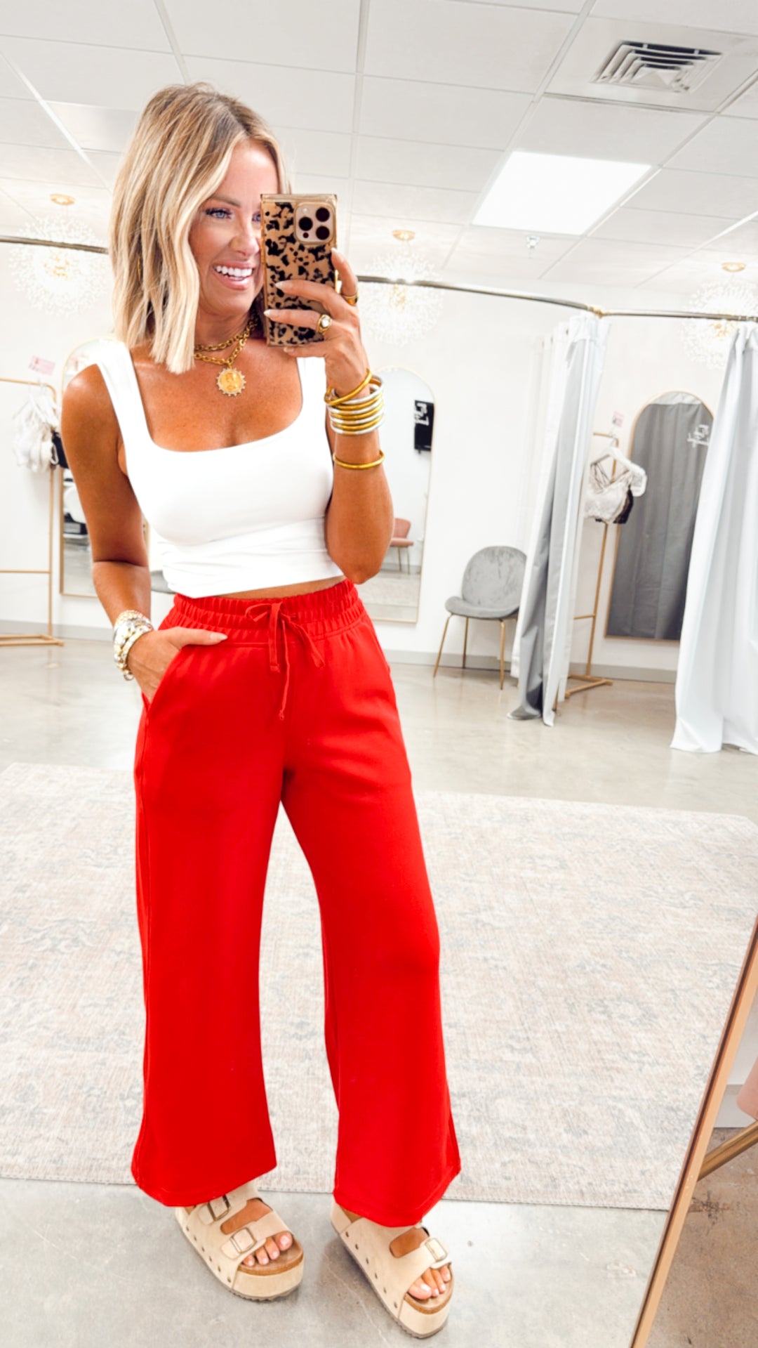 All Wear Wide Leg Pants-True Red