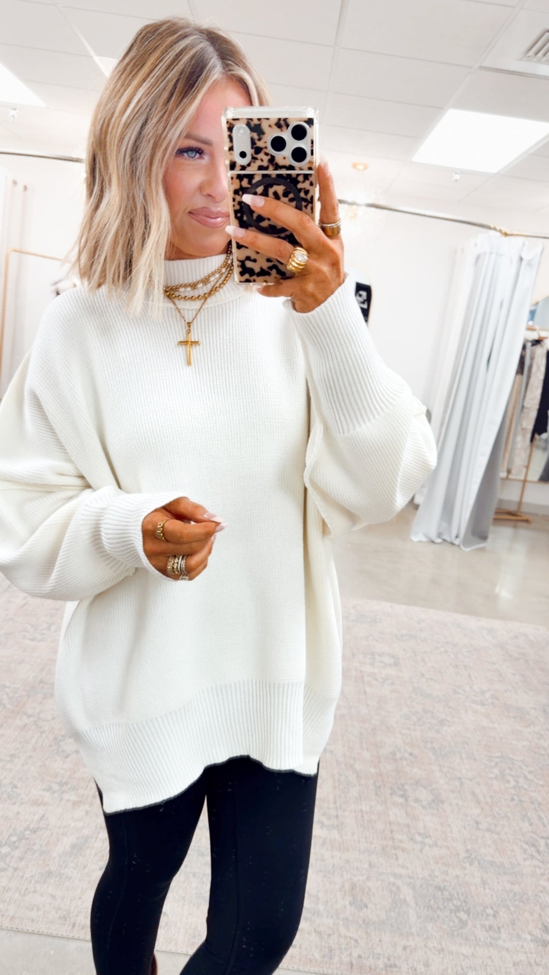 Ivory Chill Mock Neck Sweater