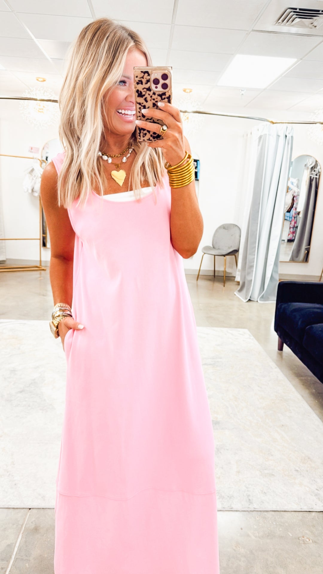 Seabrook Backless Midi Dress-Pink