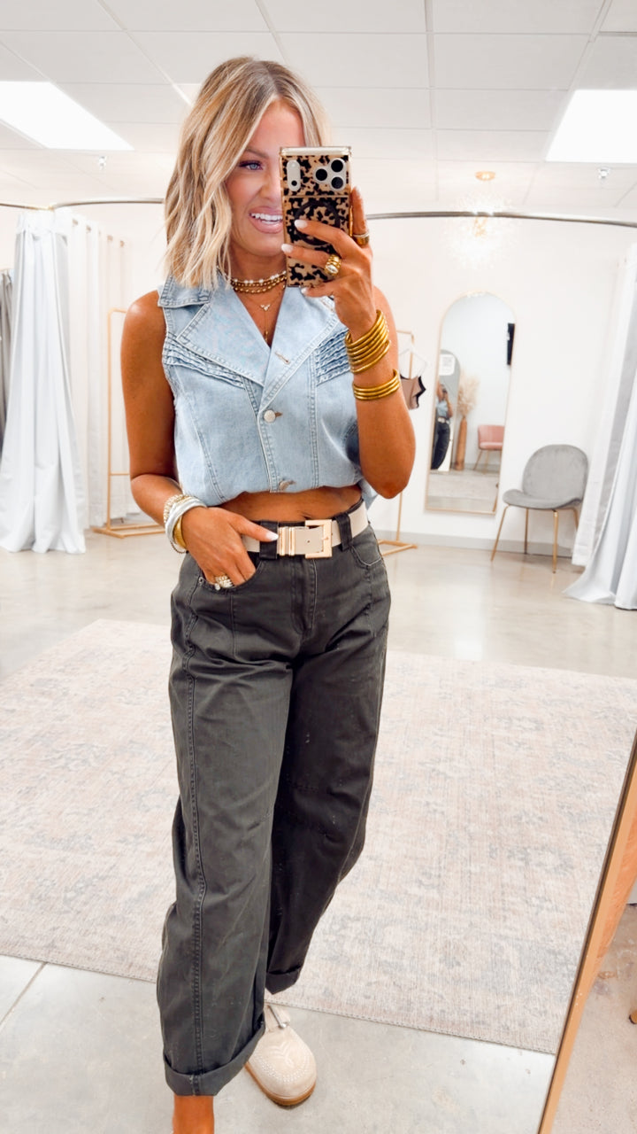 Chic Western Denim Vest