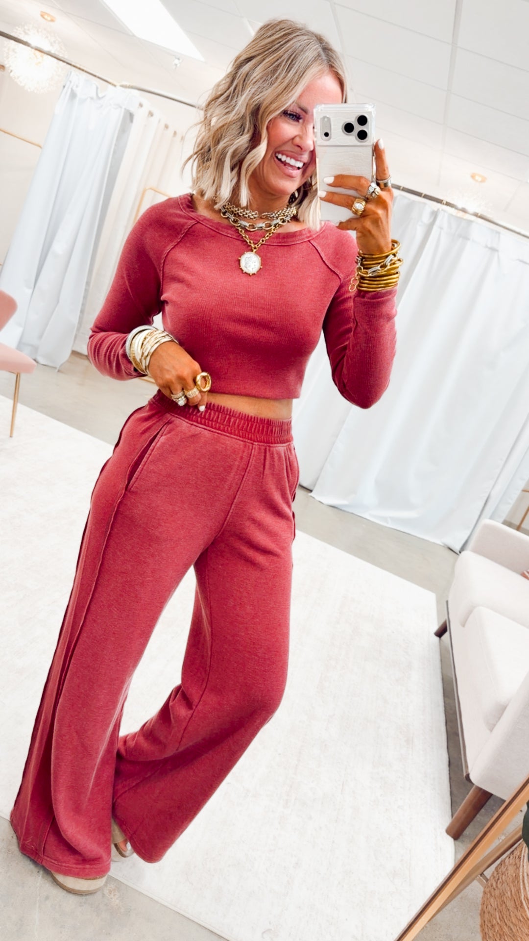 The Arabella Two Piece Set-Garnet