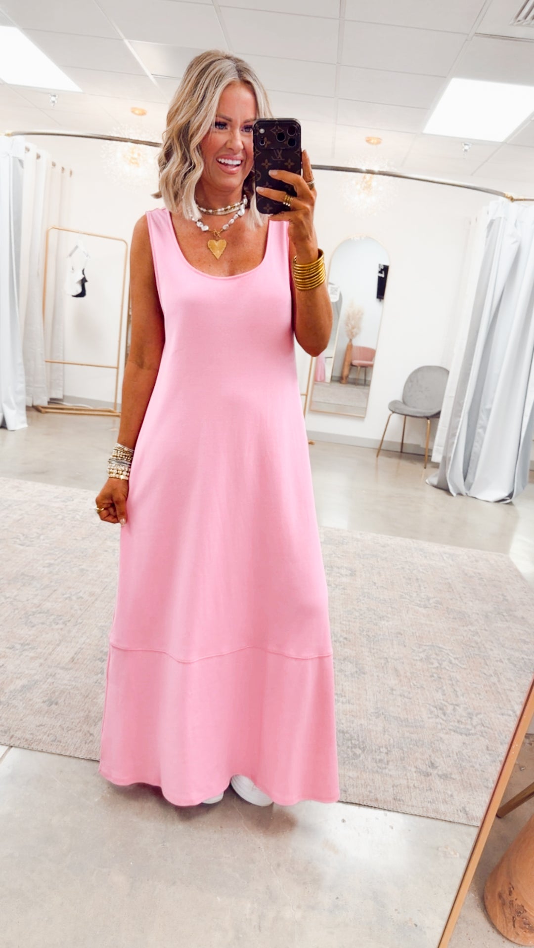 Seabrook Backless Midi Dress-Pink