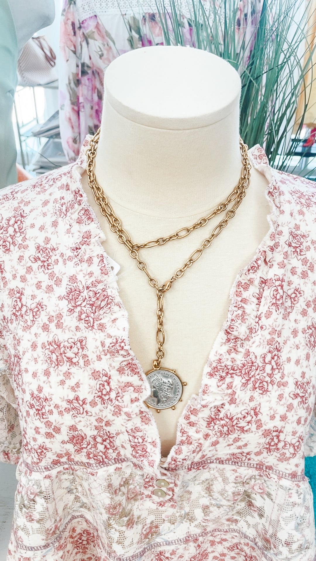 Two Toned Wrap Around Coin Necklace