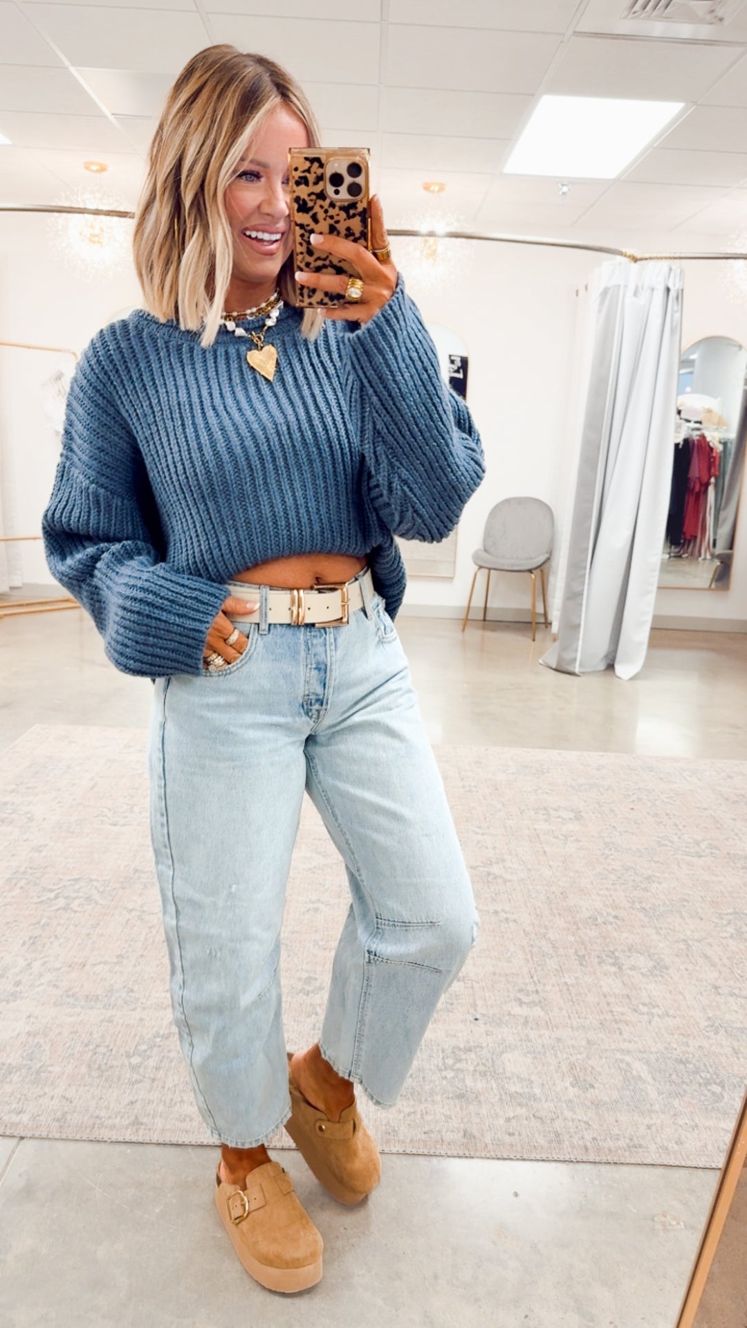 Simple & Sweet Boat Neck Sweater-Dusty Blue