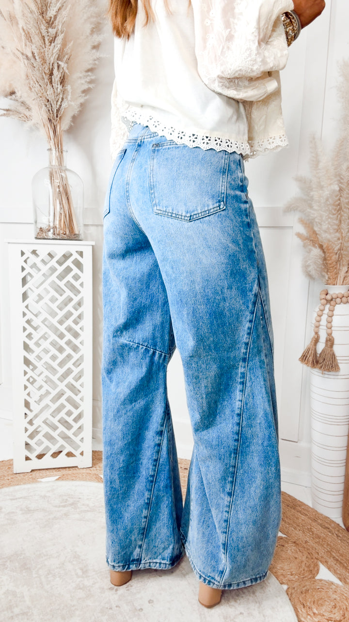 The Callen Wide Leg Panel Jeans