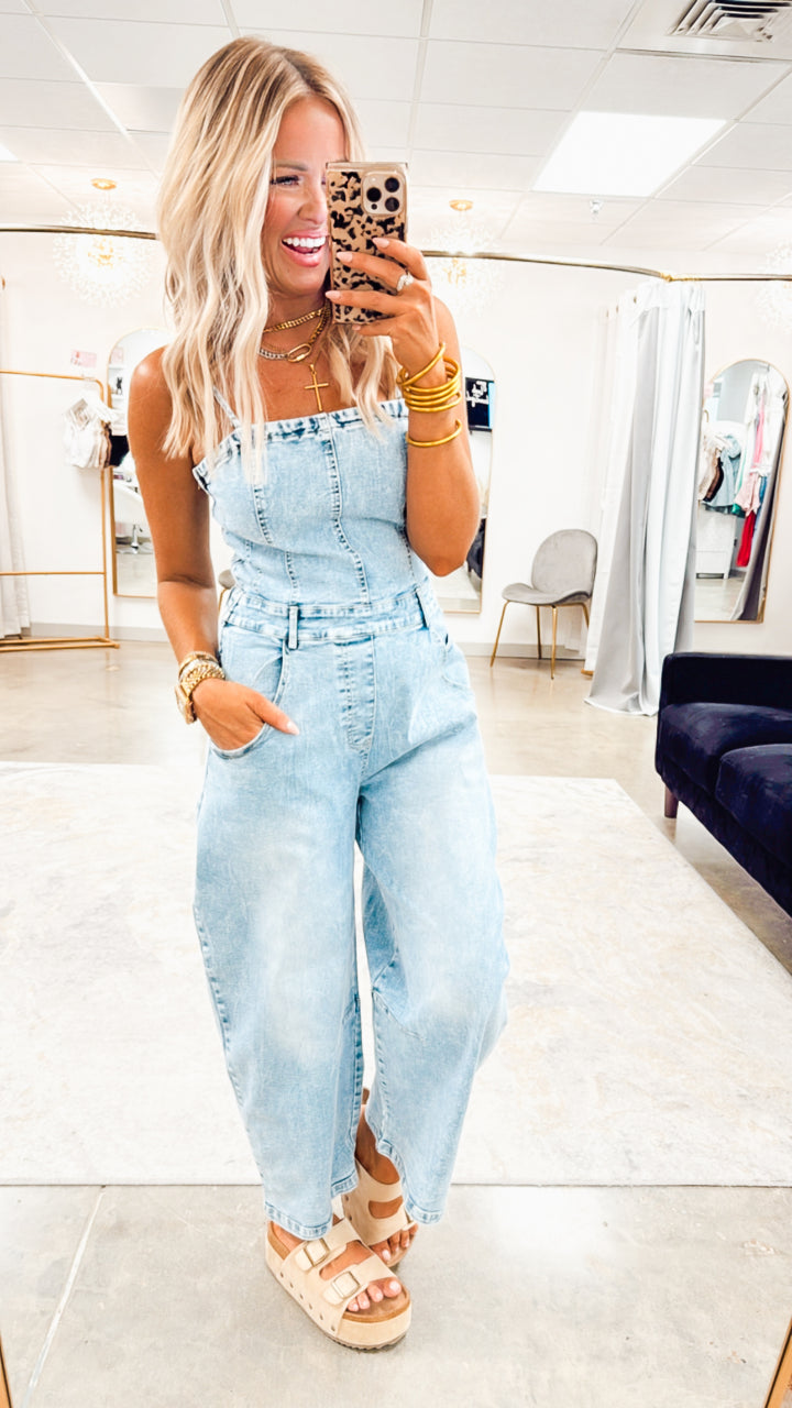 The Remi Washed Denim Jumpsuit