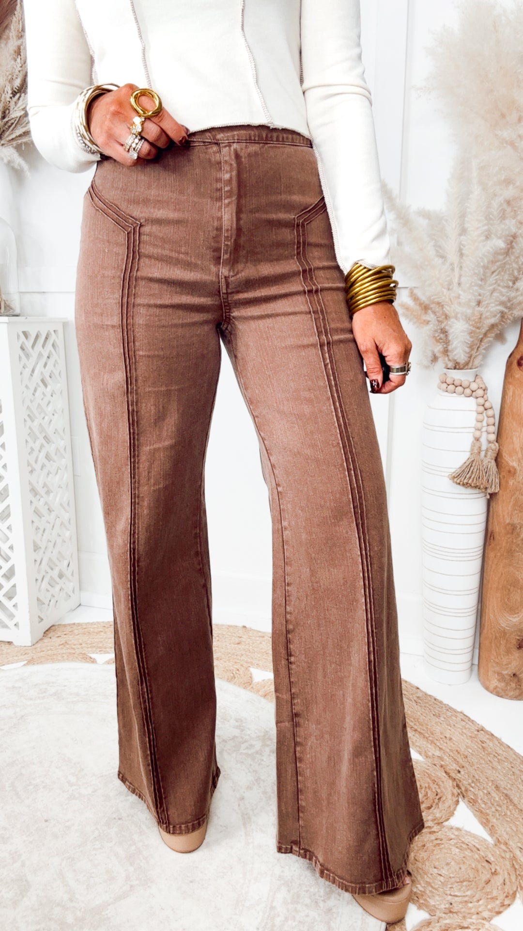 Vera Mock Neck Crop Top-Beige