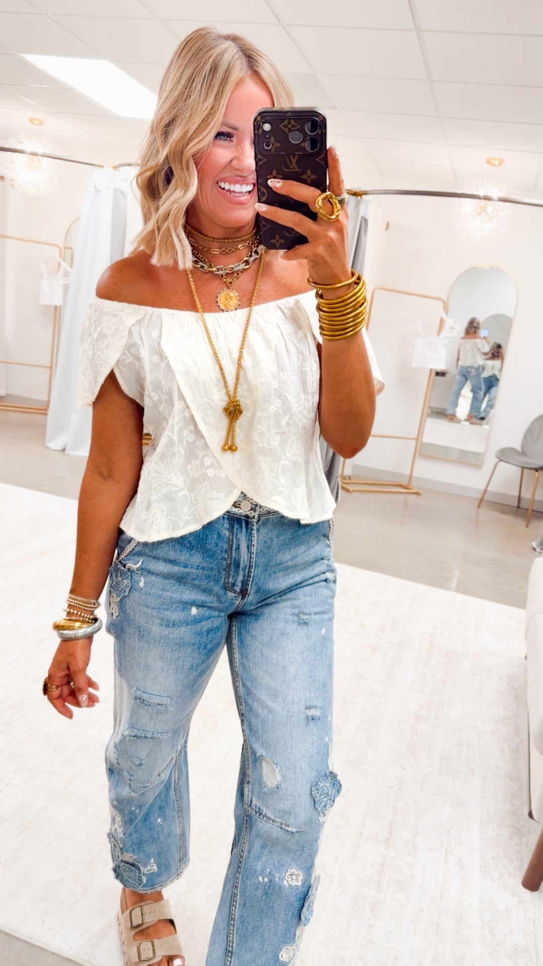 The Sable Embroidered Top-Natural