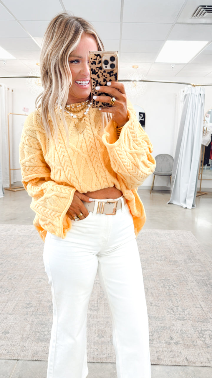 Knotted Haven Sweater-Yellow