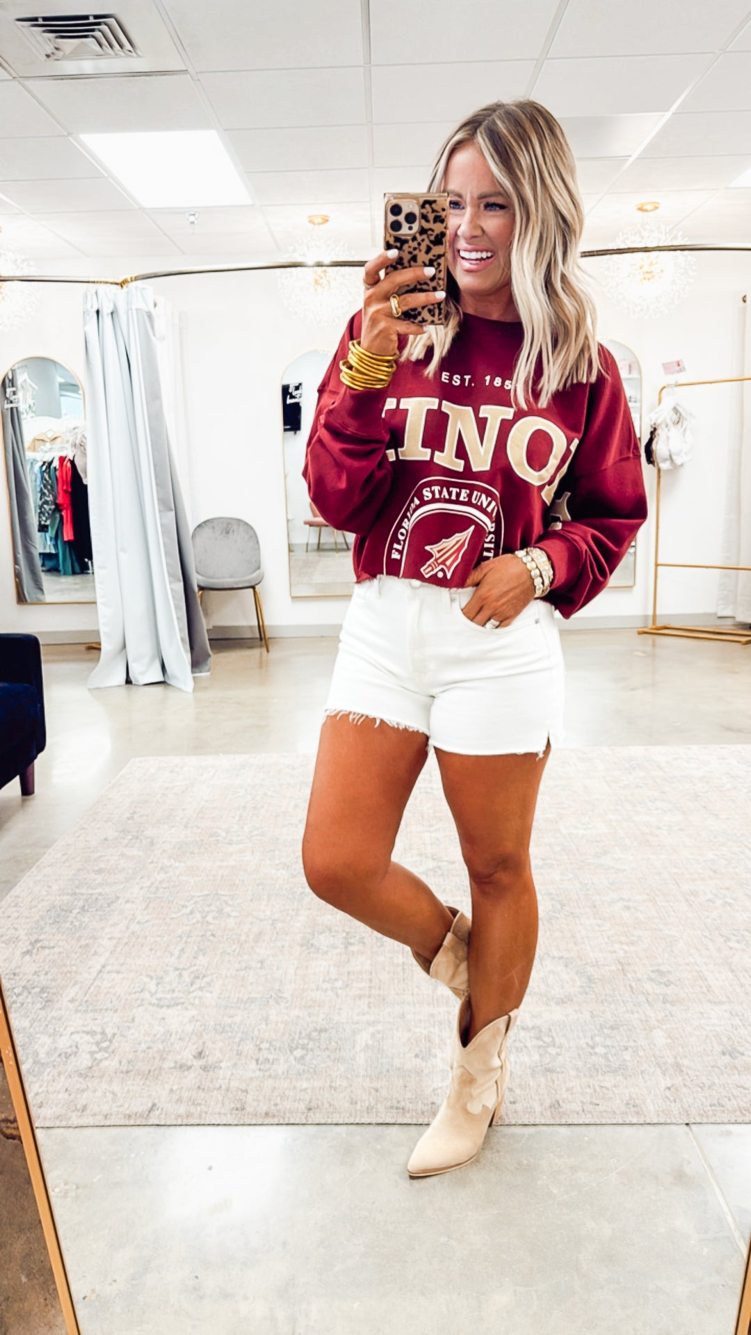 FSU Phipps Split Cropped Tee