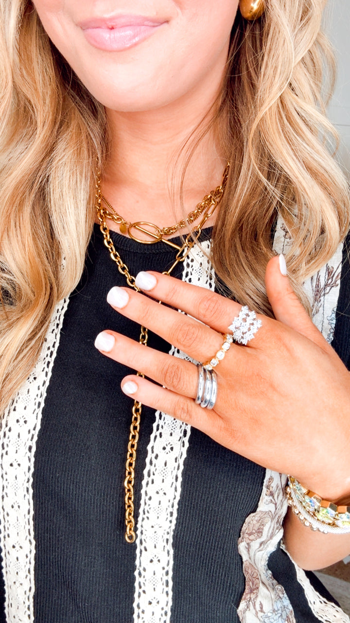 BudhaGirl Silver All Weather Rings (Set of 3)