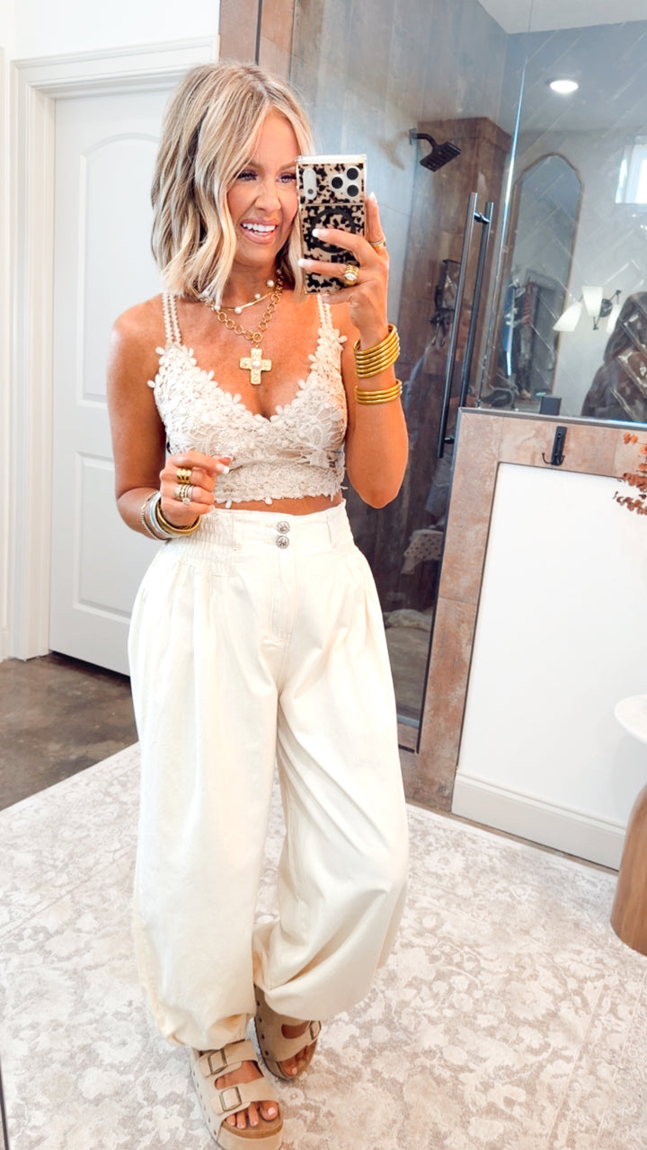 Wanderlace Bralette Top-Taupe