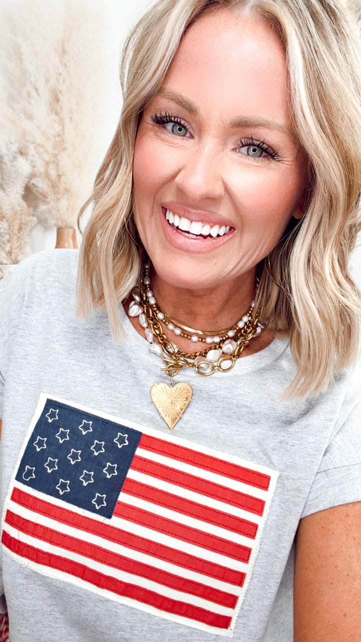 American Flag Patch Tee