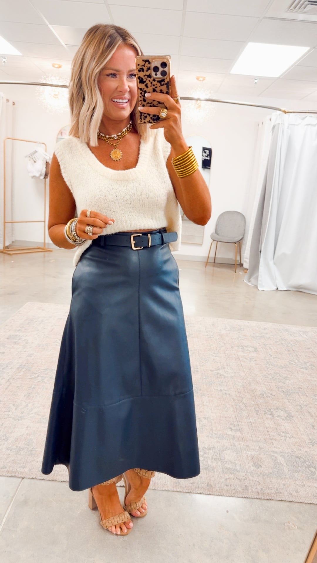 Charlotte Rae Midi Skirt-Midnight