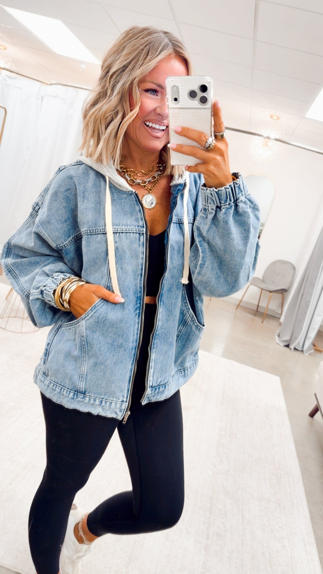Lainey Hooded Denim Jacket