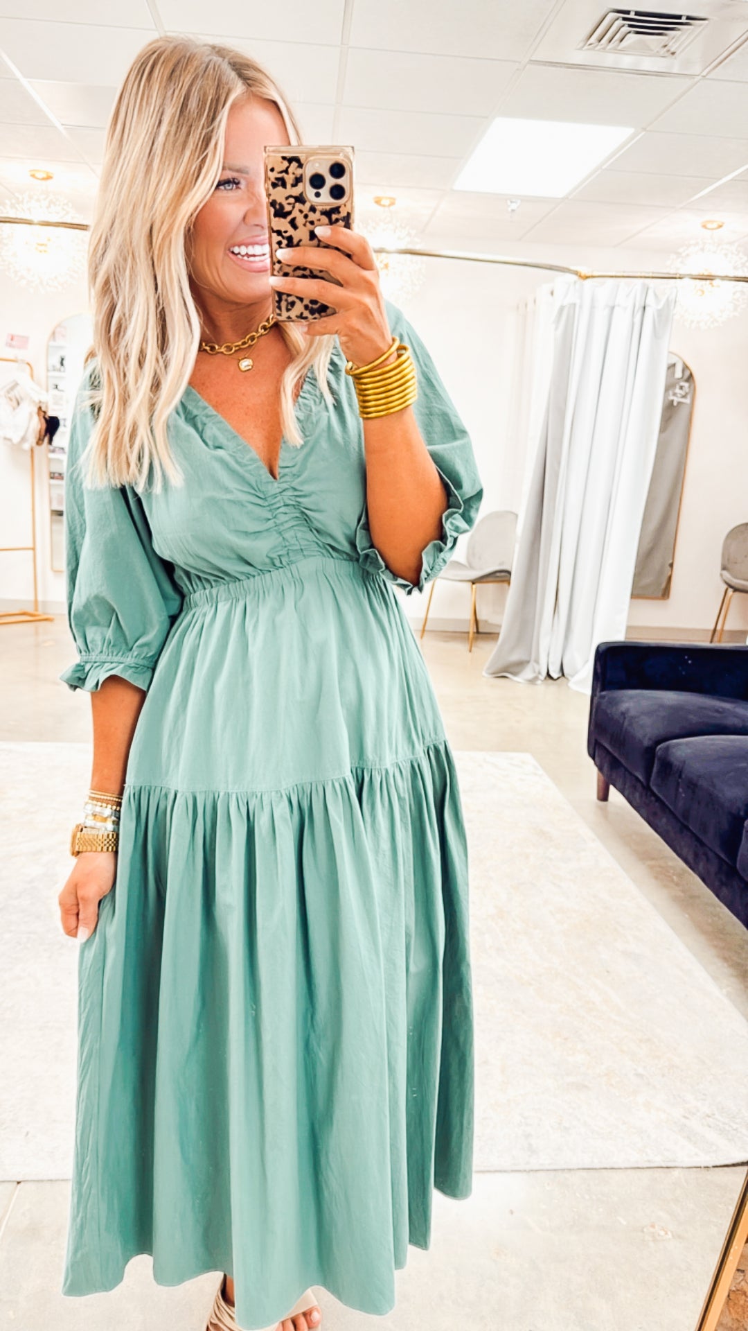 The Amara Midi-Teal