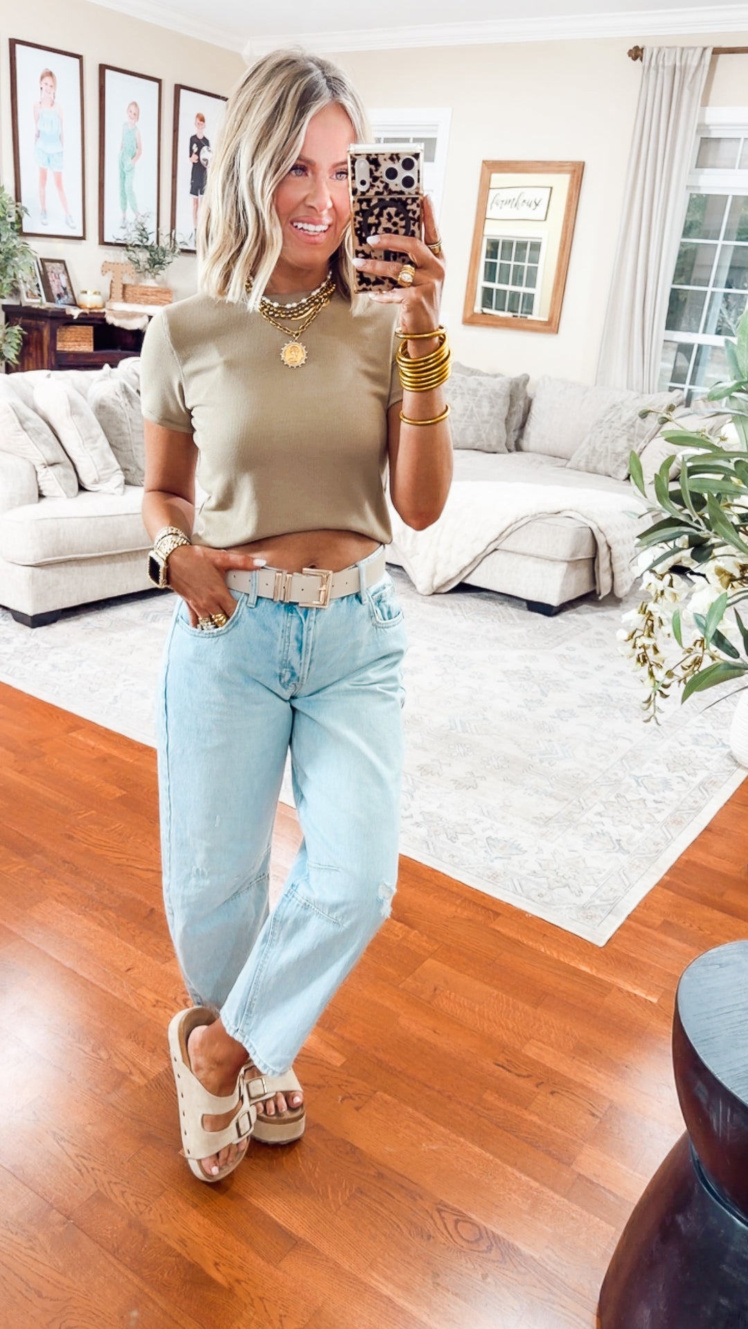 The Just Right Ribbed Tee-Mocha