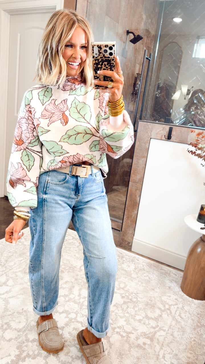 Harper Floral Mock Neck