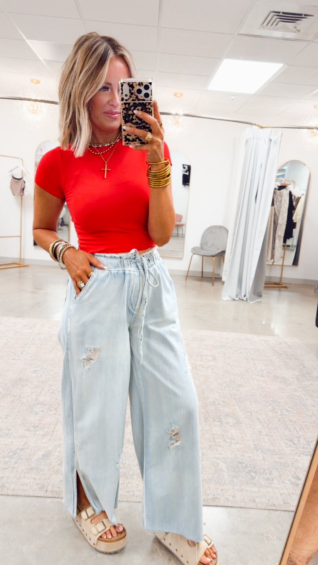 Seamless Crewneck Top-Ruby