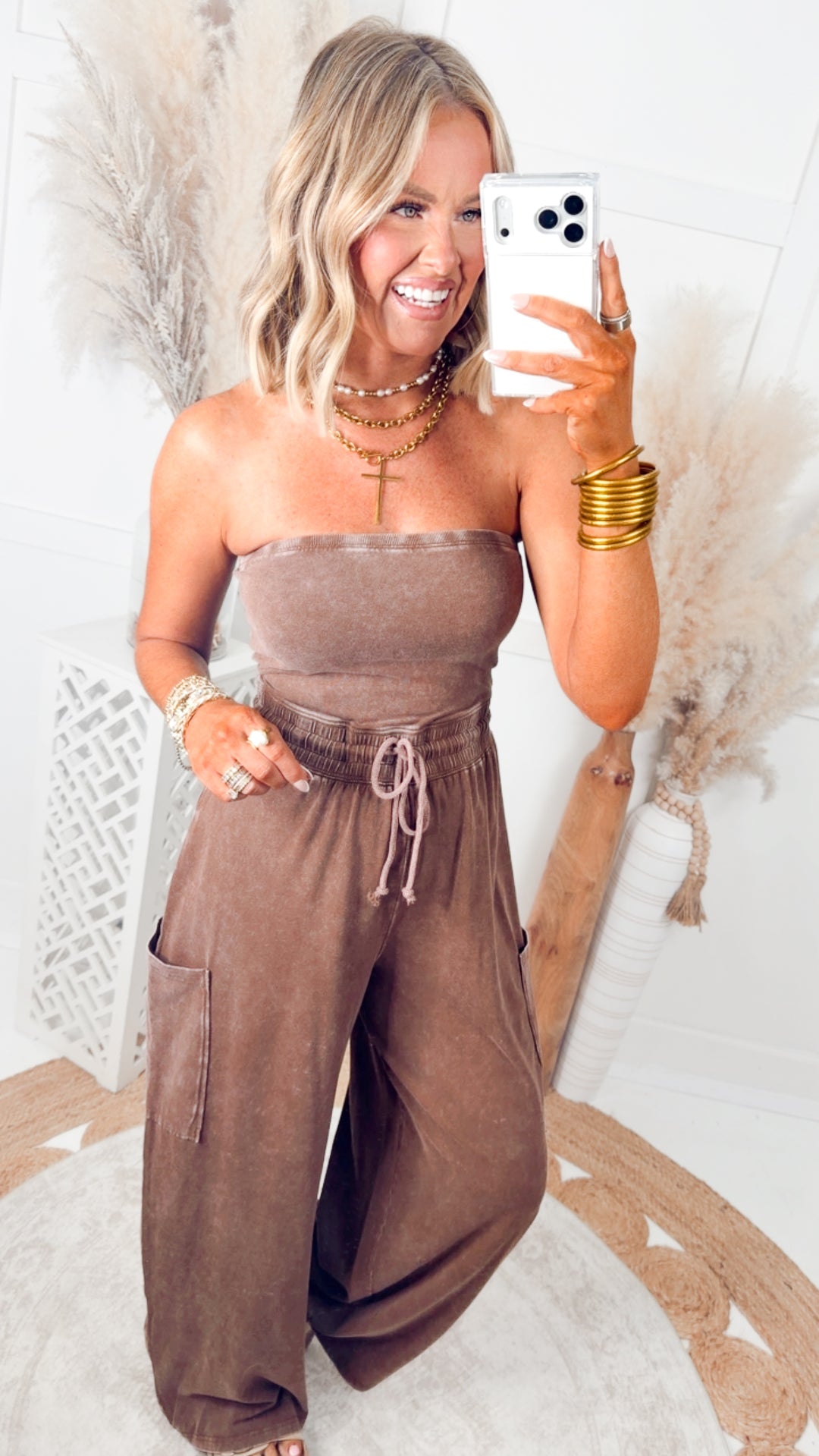 Coastal Ease Jumpsuit-Chocolate