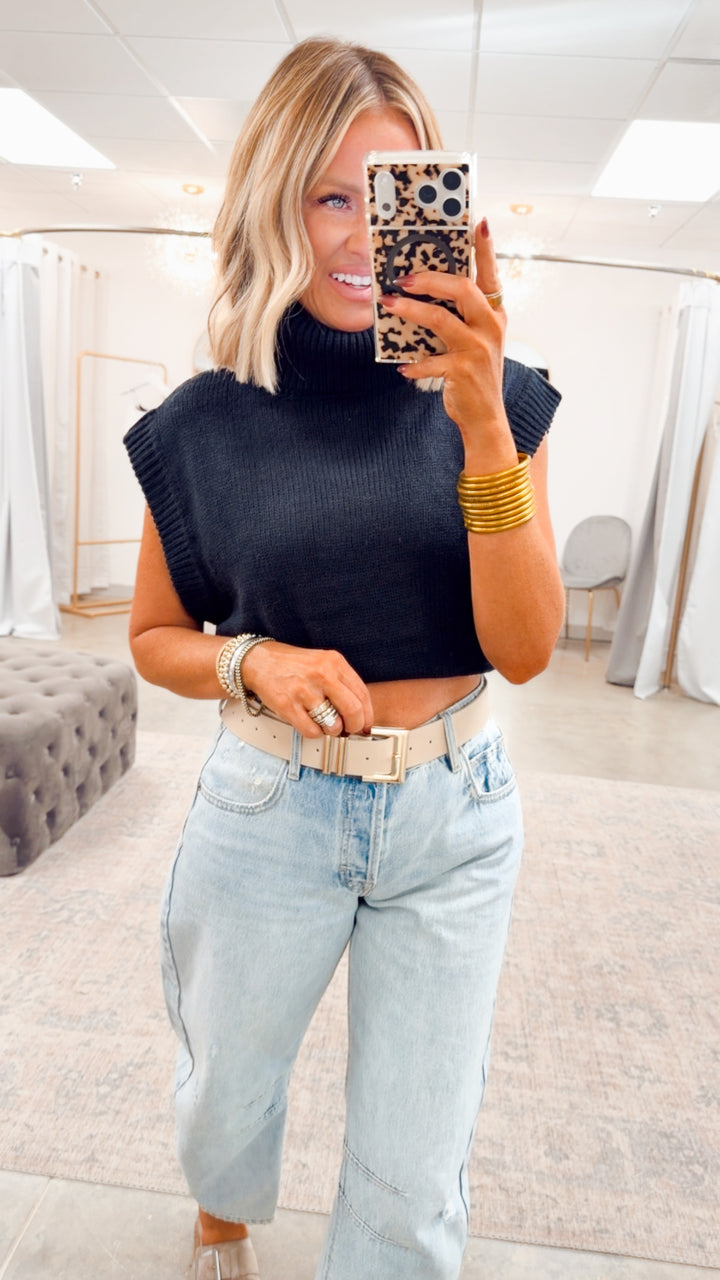 The Mira Turtle Neck Sweater-Black