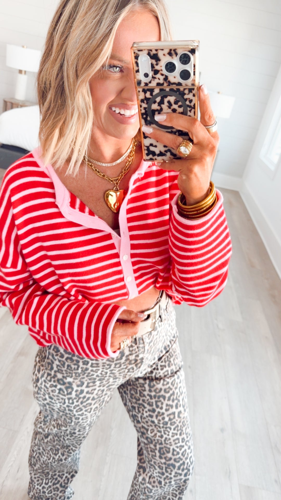 The Blush Hour Cardigan Top-Pink/Red