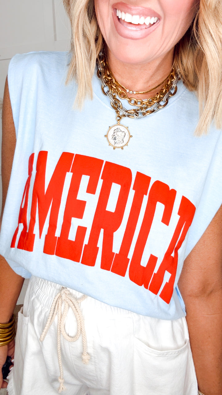 The America Puff Muscle Tank