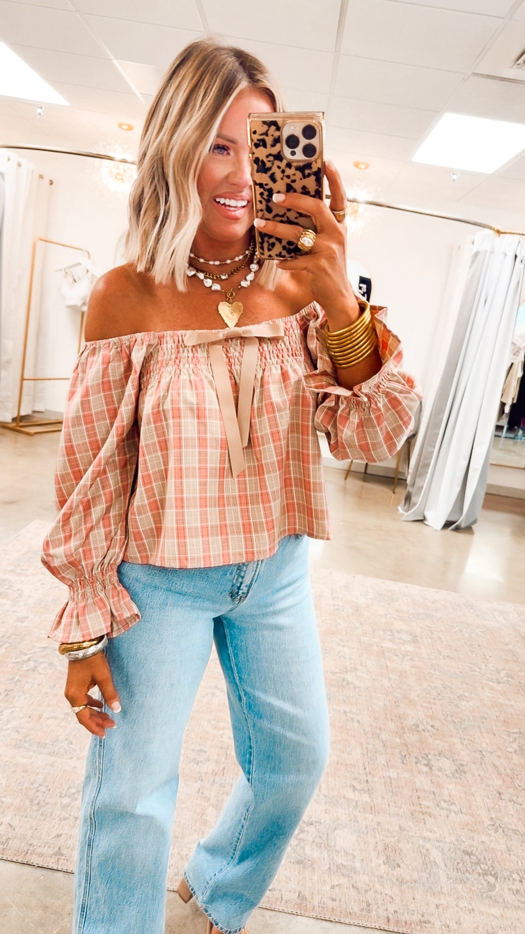 Sweetheart Plaid Top