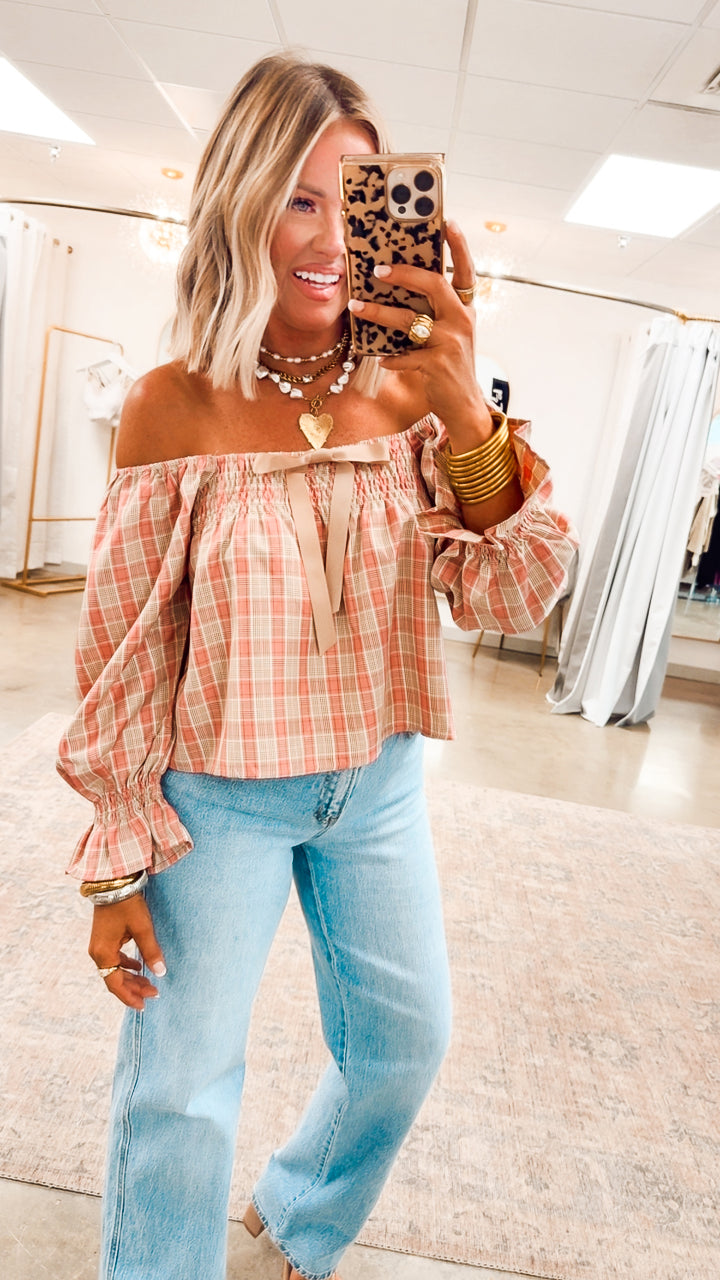 Sweetheart Plaid Top