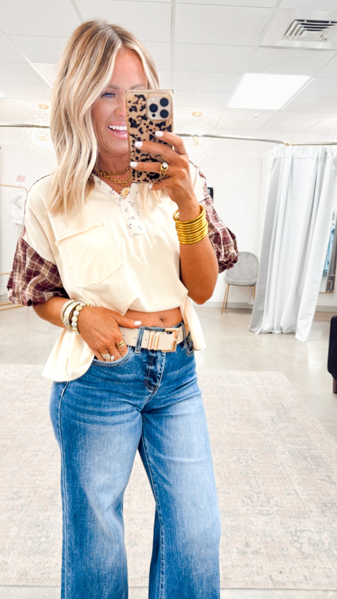 Landry Plaid Top