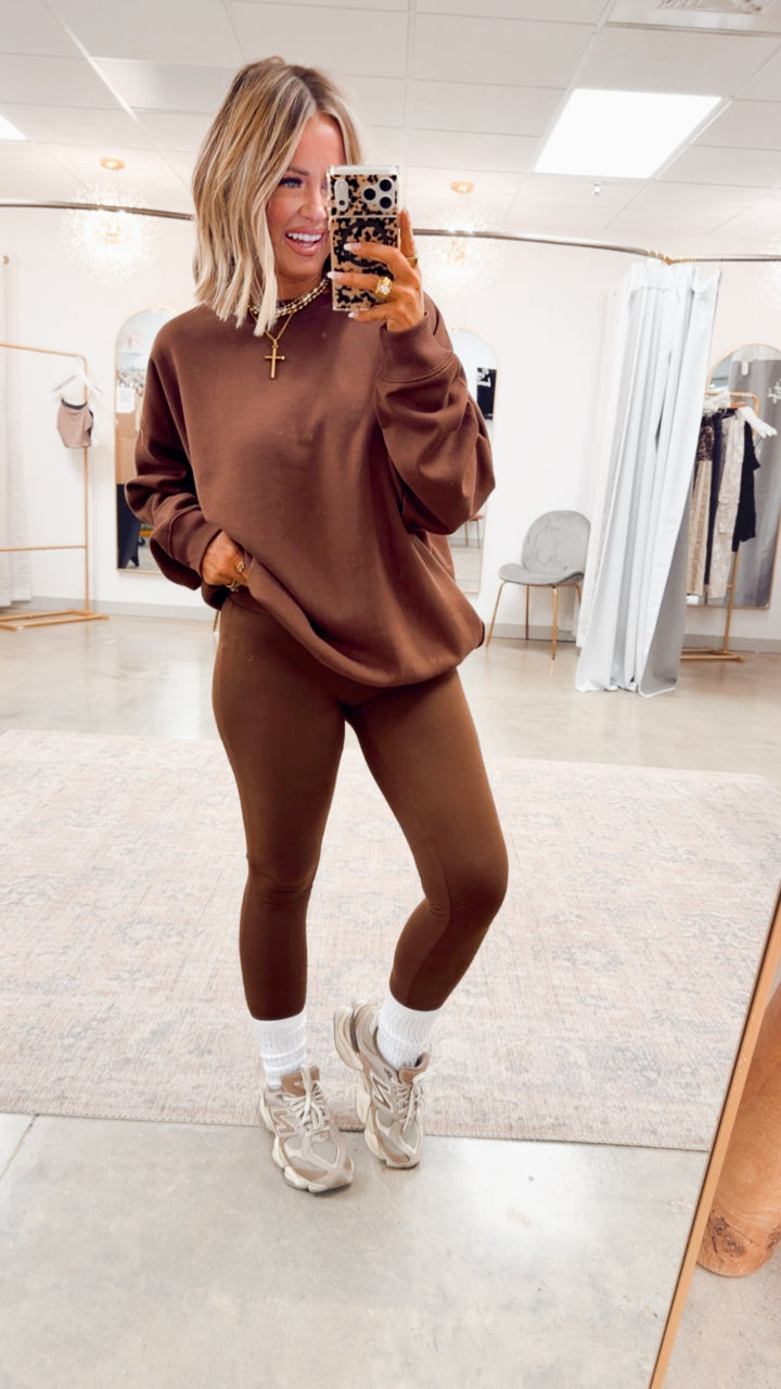 The Classic Crew Pullover-Brown