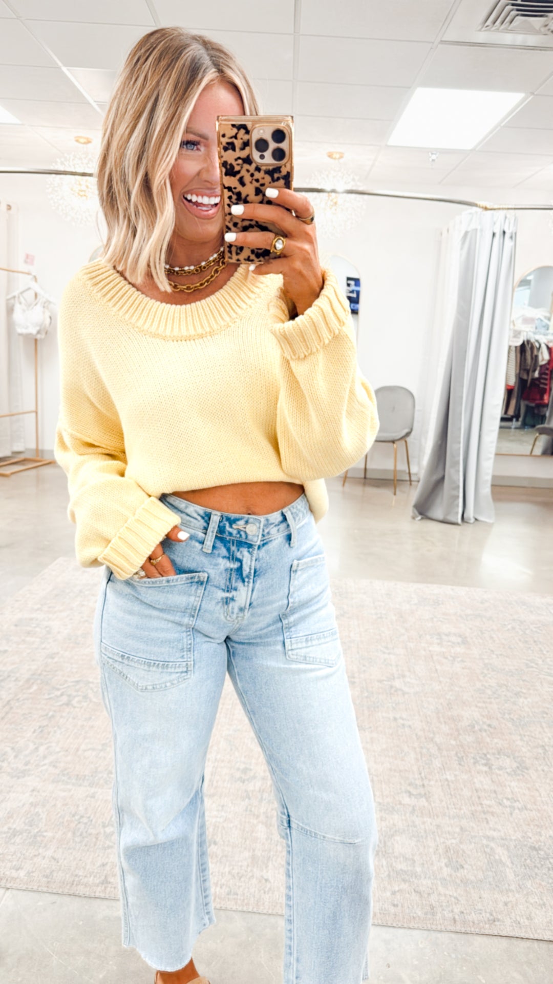 Larkin Drop Shoulder Sweater-Lemon