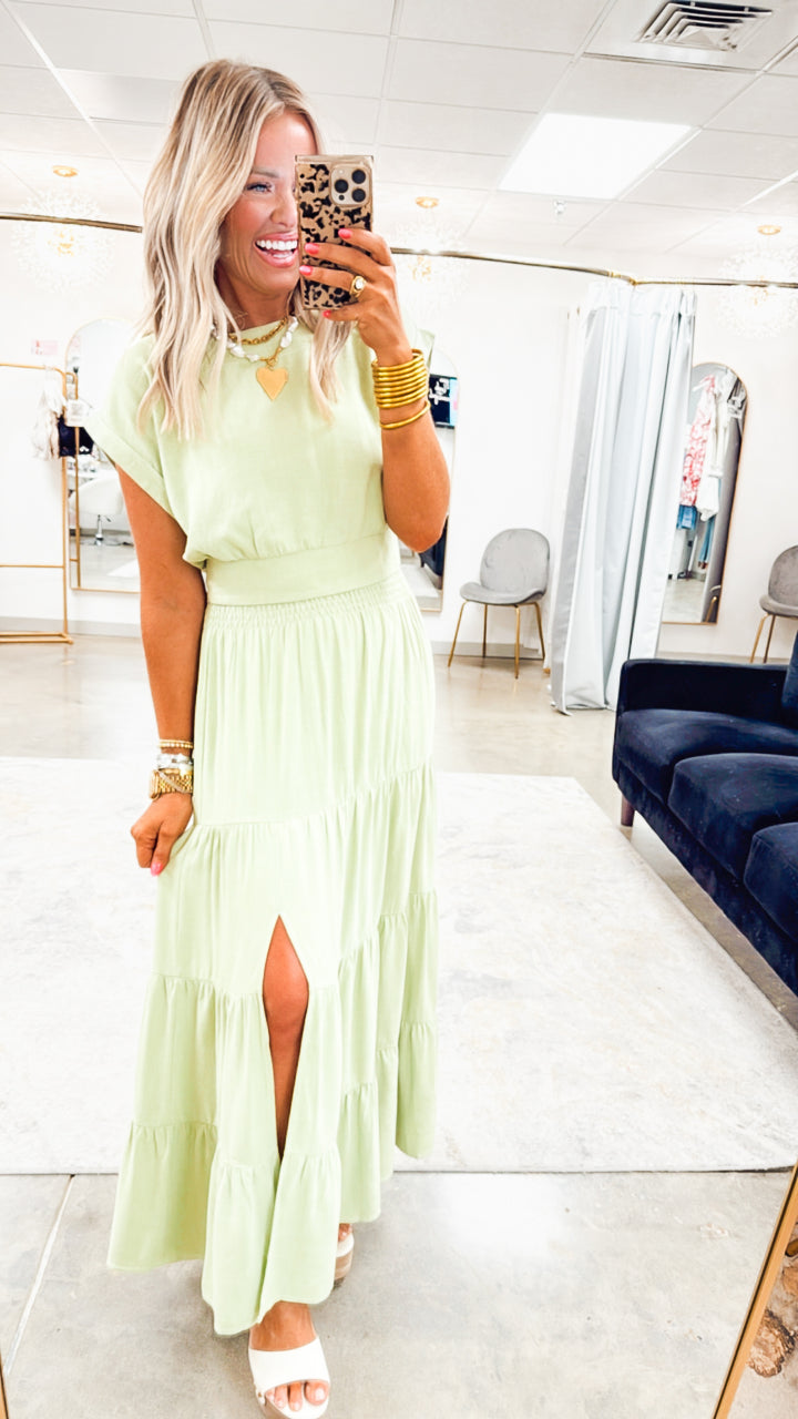 Sun Kissed Skirt Set-Key Lime