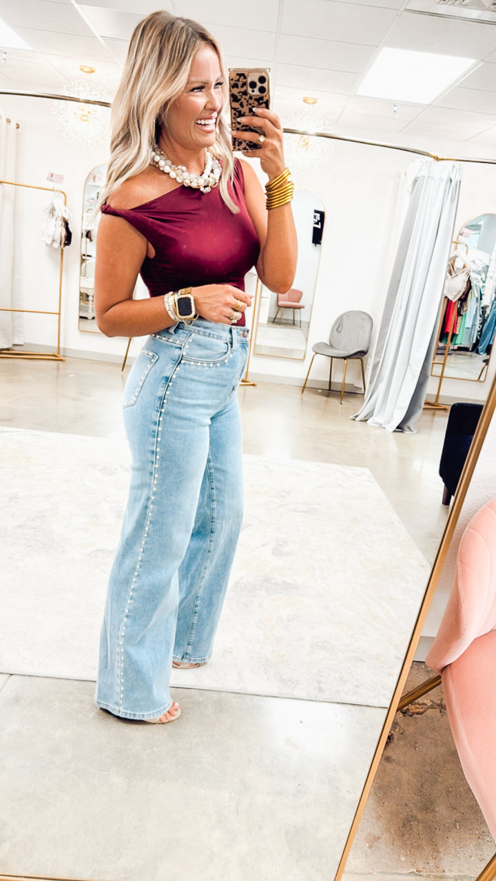 Nova Stud Wide Leg Jeans