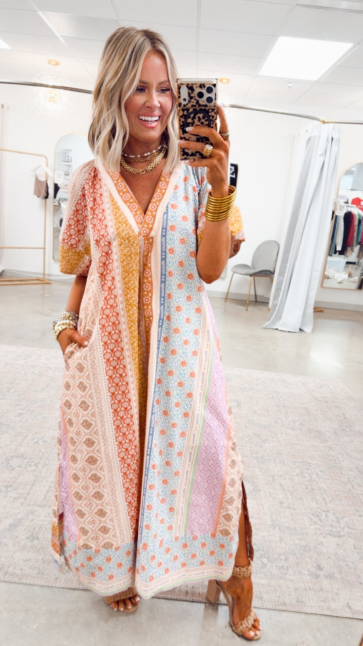 The Paloma Patchwork Midi Dress