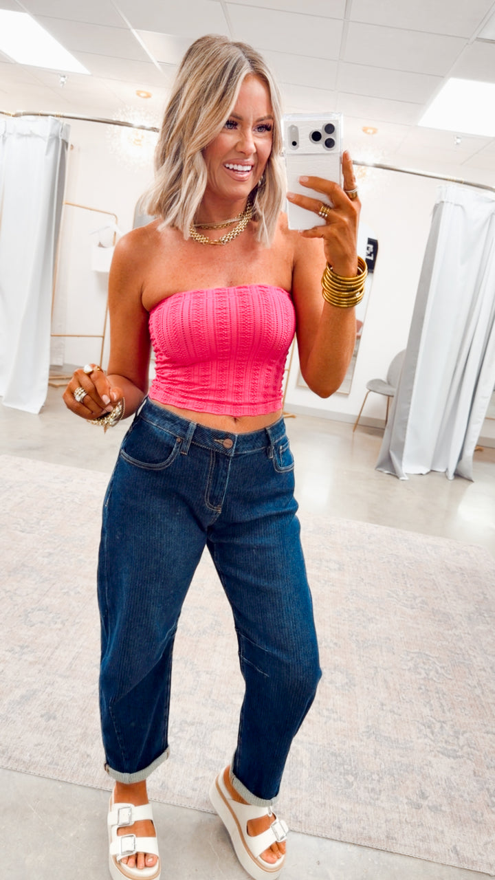 Soft Soleil Tube Top-Aloha Fuchsia